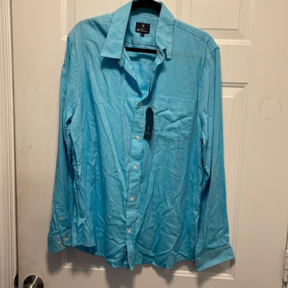 NEW Ben Sherman The Original Men's Shirt Size XL Blue Mist Button Front NWT